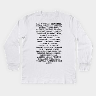 I am a woman: 50 positive affirmations Kids Long Sleeve T-Shirt